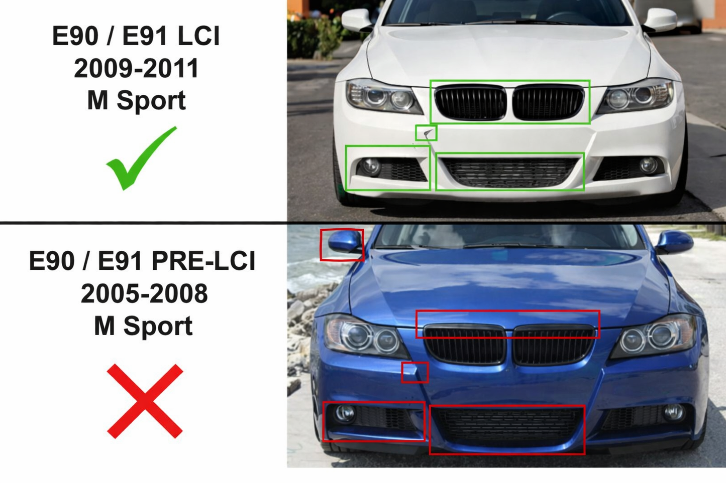 Front Splittere E90/E91 (08-11) LCI M sport
