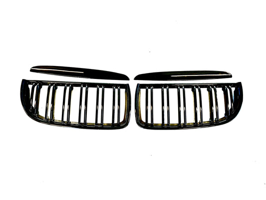 Grill E90/E91 Blank Svart dubbelribbade (05-08) Pre Lci