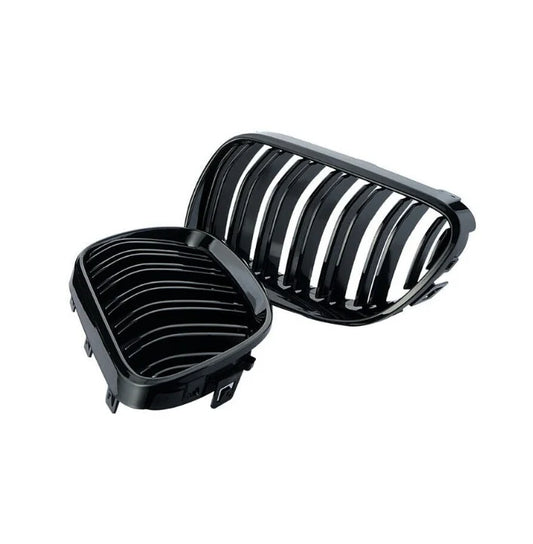 Grill E92/E93 Blank Svart dobbelt-ribbede (10-13) LCI