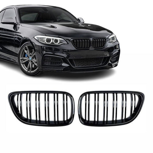 Grill F22/F23/F87 Blank Svart dubbelribbade (14-20)