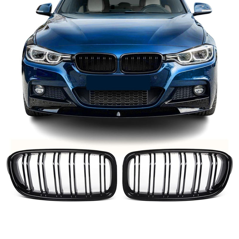 Grill F30/F31 Blank Svart dubbelribbade (11-18)