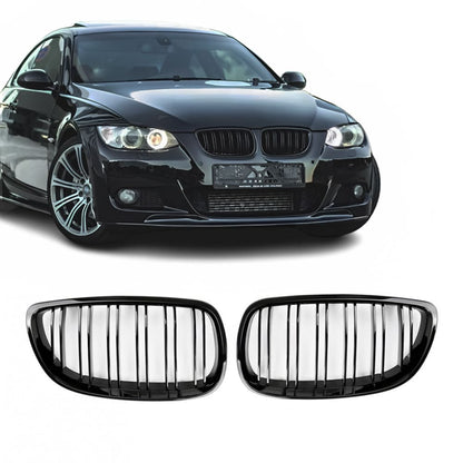 Grill E92/E93 Blank Svart dobbelt-ribbede (06-10) PRE LCI