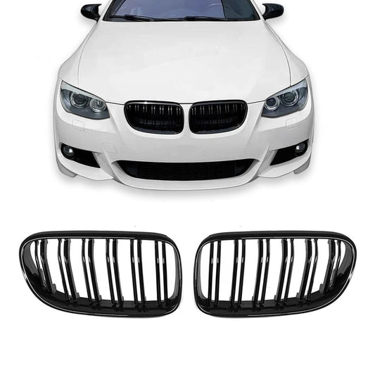 Grill E92/E93 Blank Svart dubbelribbade (10-13) LCI