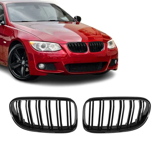 Grill E92/E93 Blank Svart dobbelt-ribbede (10-13) LCI