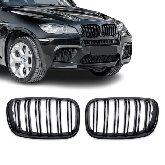 Grill E70/E71 Blank Svart dubbelribbade (07-14)