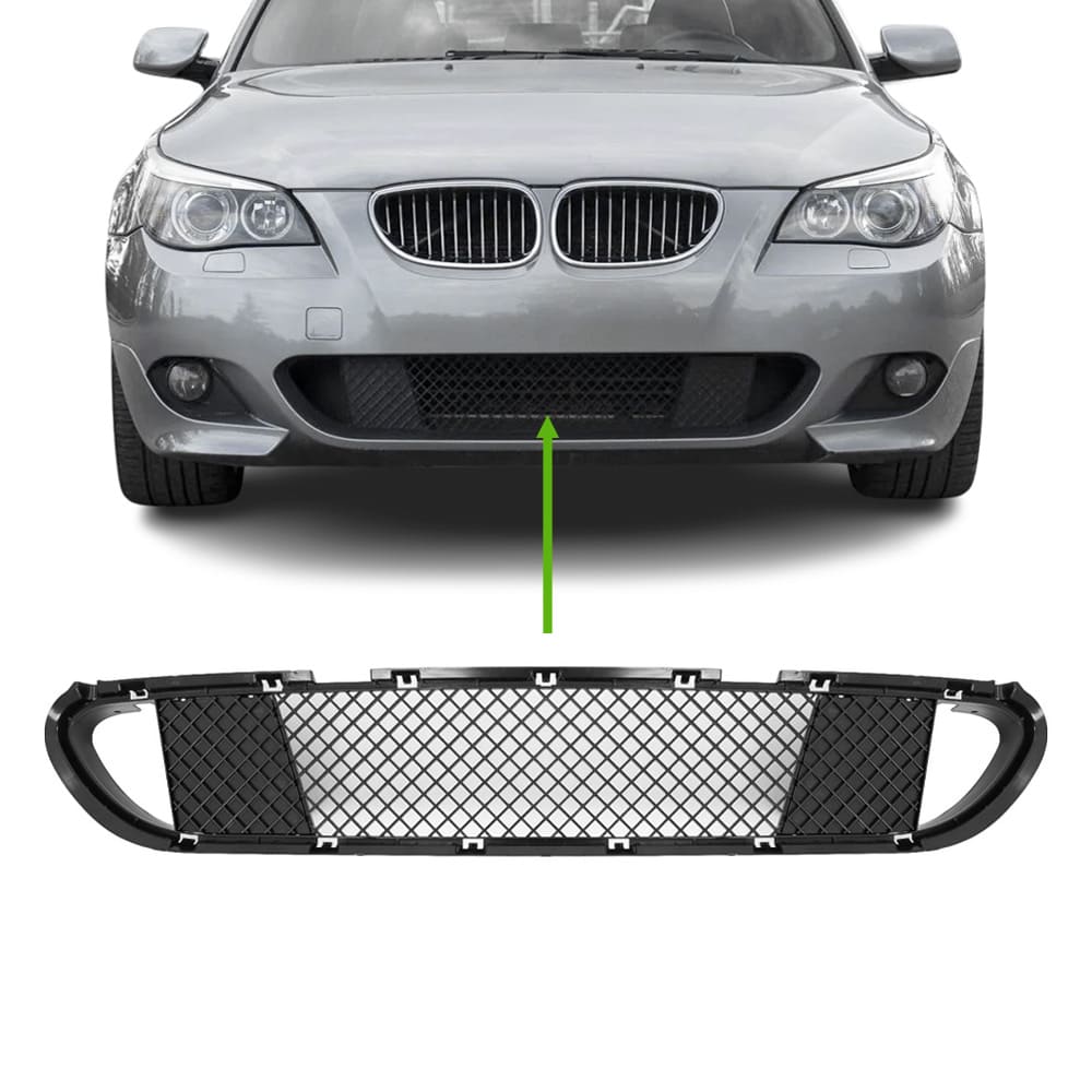 Midtgrill nedre sett for BMW E60/E61 med M-Sport støtfanger
