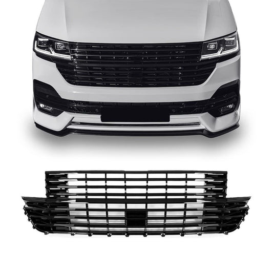 Øvre grill utan emblem för VW T6.1 (19-) blank svart