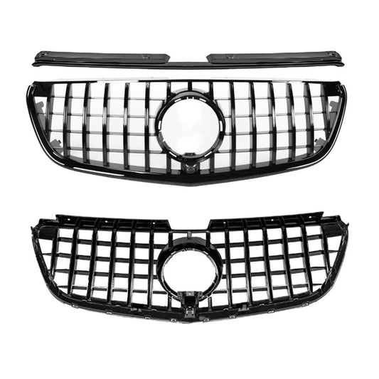 GT R Panamericana-stil grill Mercedes Vito W447 Blank svart (14-19)
