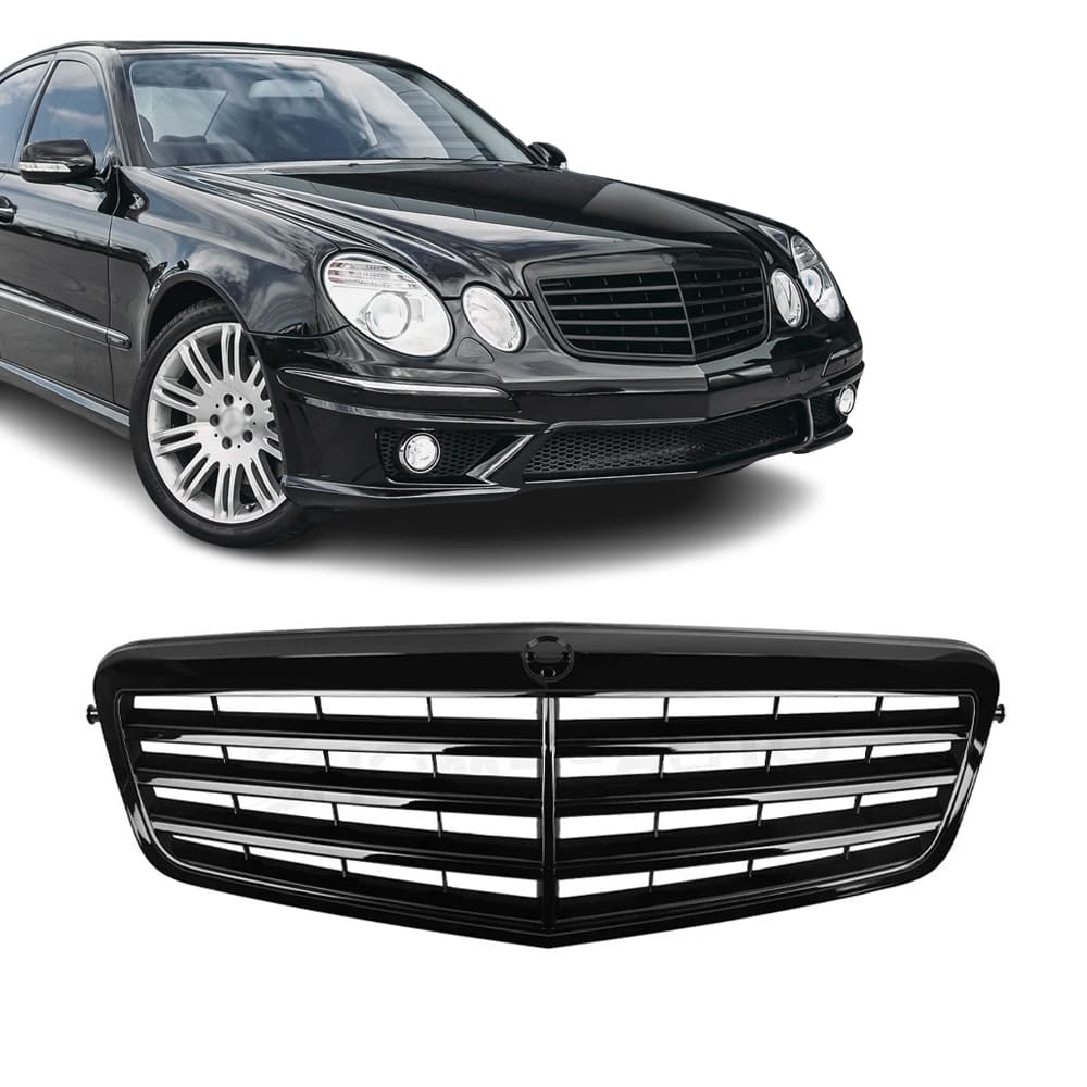 Grill Mercedes E-Klasse W211 facelift Blank svart (06-09)
