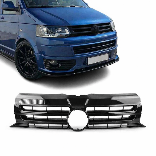 Frontgrill för VW T5.1 (09-14) Blank Svart