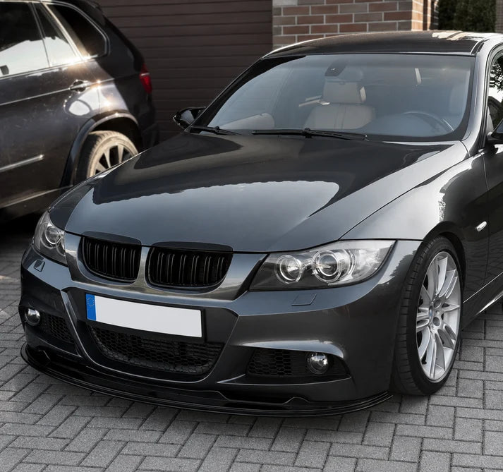 Grill E90/E91 Blank svart dobbelribbede (05-08) Pre Lci