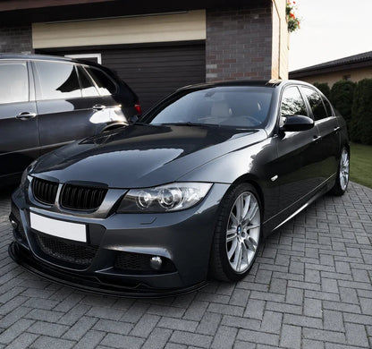 Grill E90/E91 Blank svart dobbelribbede (05-08) Pre Lci