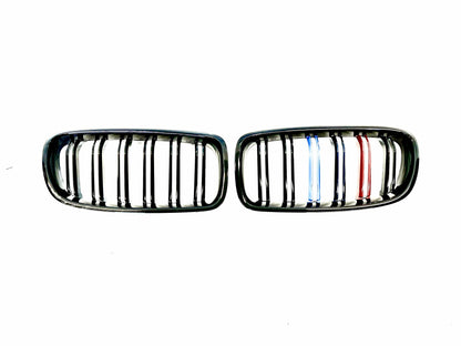 Grill F10/F11 Blank svart med farge dobbelribbede (11-17)