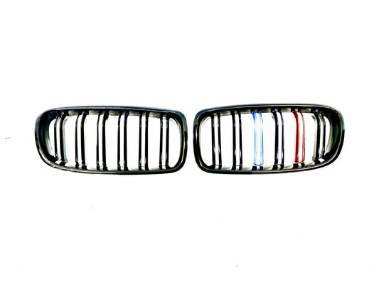 Grill F10/F11 Blank Svart med färg Dubbelribbade (11-17)