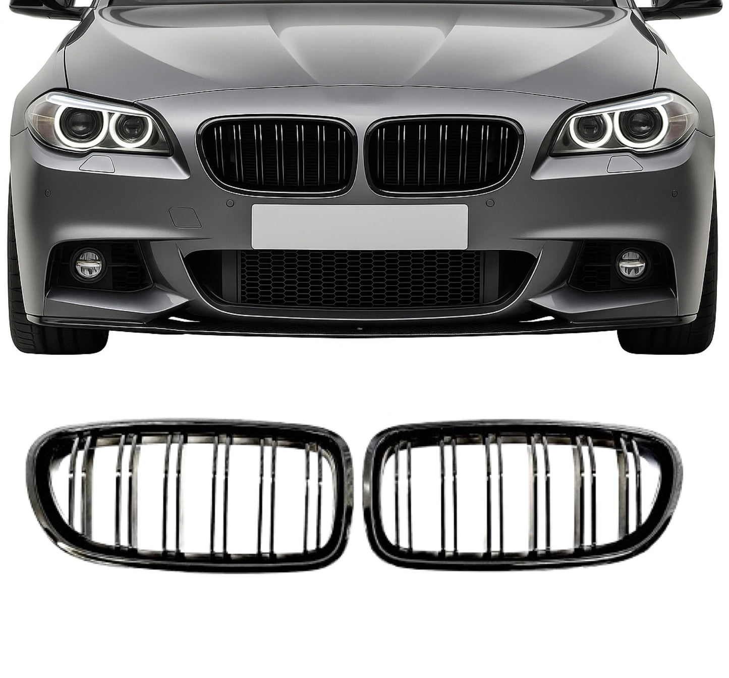 Grill F10/F11 Blank Svart dobbelt-ribbede (11-17)