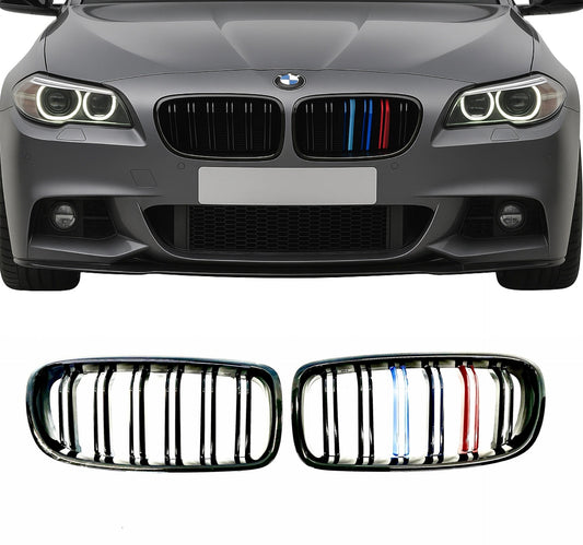 Grill F10/F11 Blank Svart med färg Dubbelribbade (11-17)