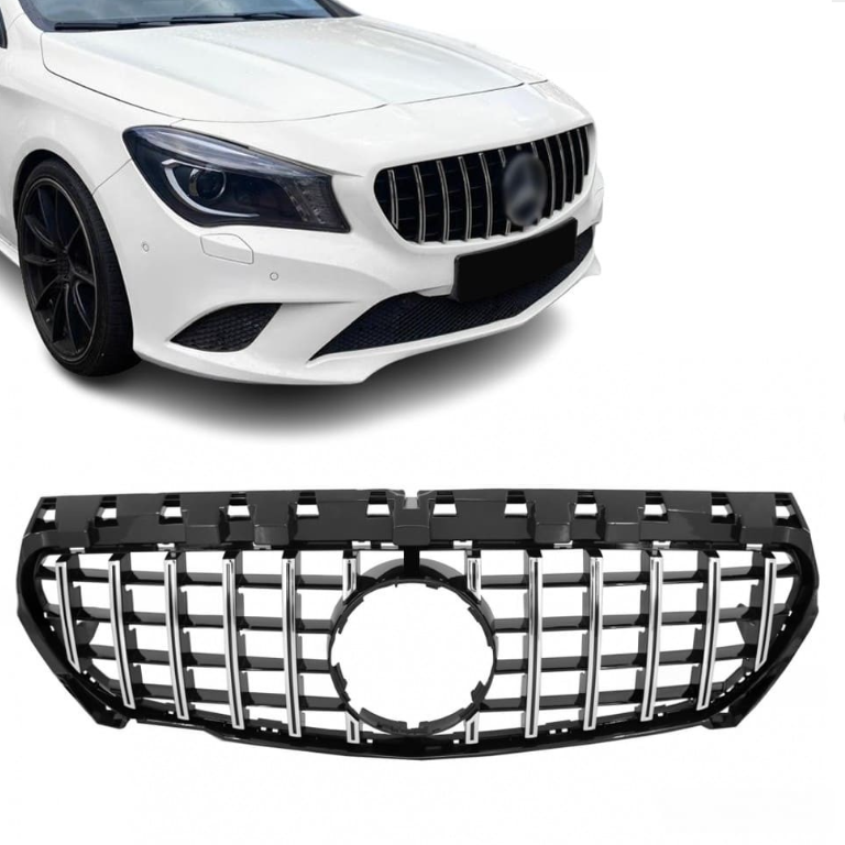 Grill Mercedes CLA C117 Krom + Blank svart (13-16)