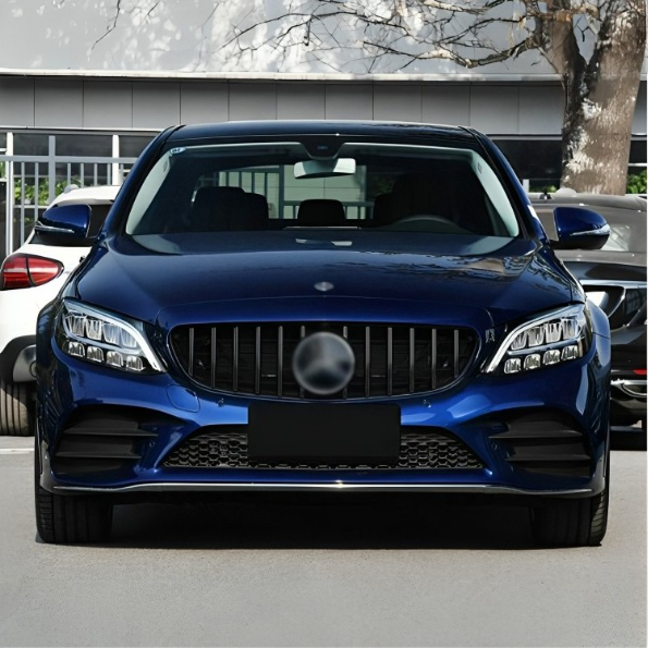 Panamericana GT-stil grill Mercedes W205 / S205 / C205 blank svart (14-21)