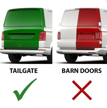 MX-stil bakre diffuser + bakre sidediffuser Volkswagen Transporter T6/T6.1 blank svart