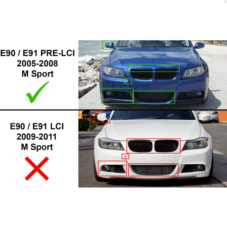 Frontsplittere E90/E91 (05-08) Pre Lci M sport