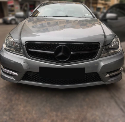 C63-stil Grill Mercedes W204 / S204 / C204 Blank svart (07-14)