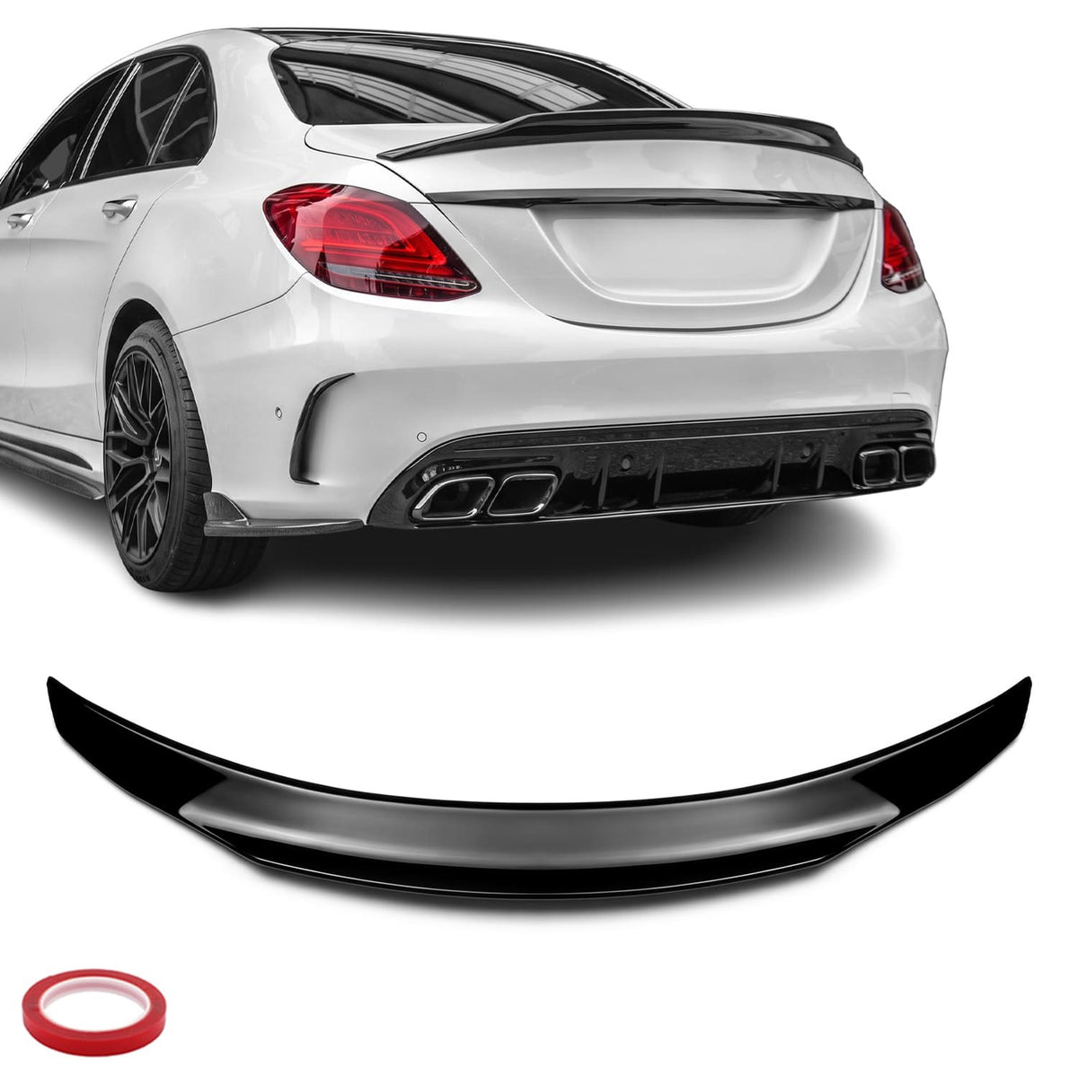 PSM-stil Vinge for Mercedes W205 (14-21) sedan, blank svart