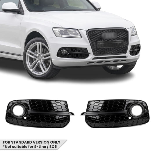 RS-style tåkelysgrillsett for Audi Q5 8R facelift (12-17) standardversjon, svart